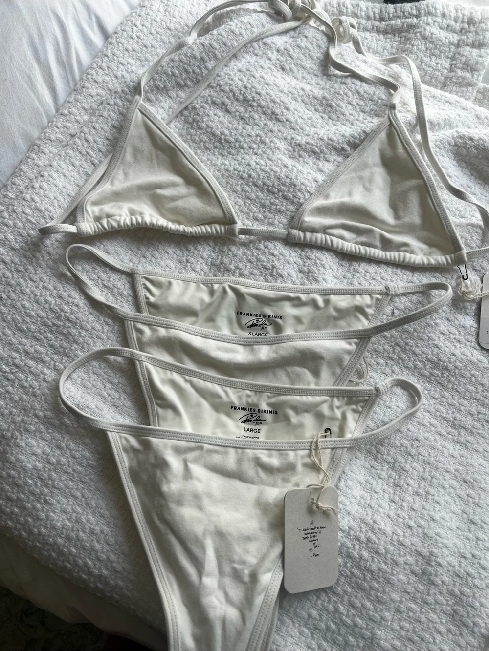 Frankie's Bikinis x Pamela Anderson Zeus White Cotton Bikini Set